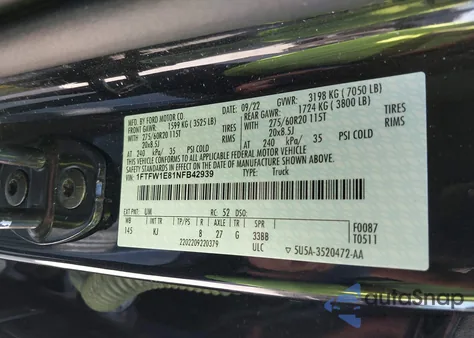 2022 Ford F-150 King Ranch from USA, damaged, VIN 1FTFW1E81NFB42939